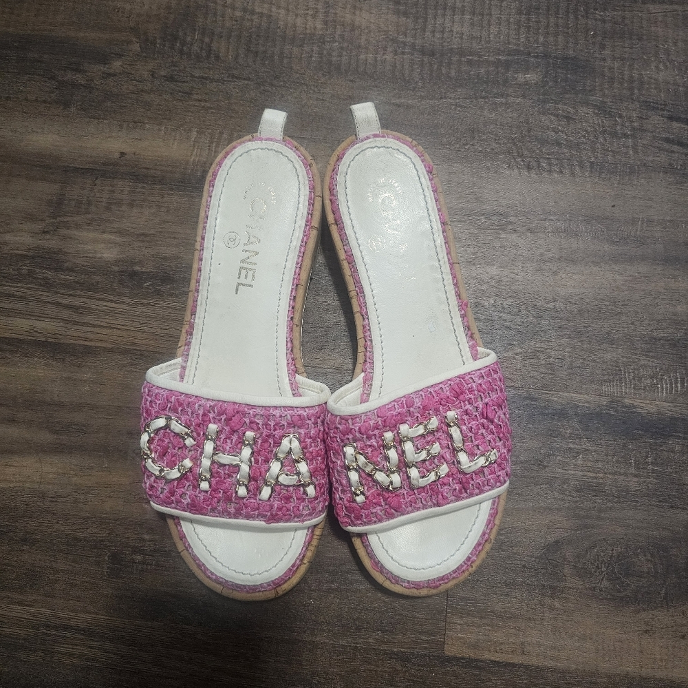 Chanel Pink Women's Slide Sandals